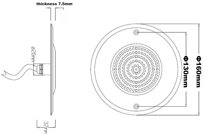 24W RGB Pool Lights Surface Mounted DC12/24V SPA 1.5feet 1.5" 1.5 Inch 50 Feet LED Pool Light