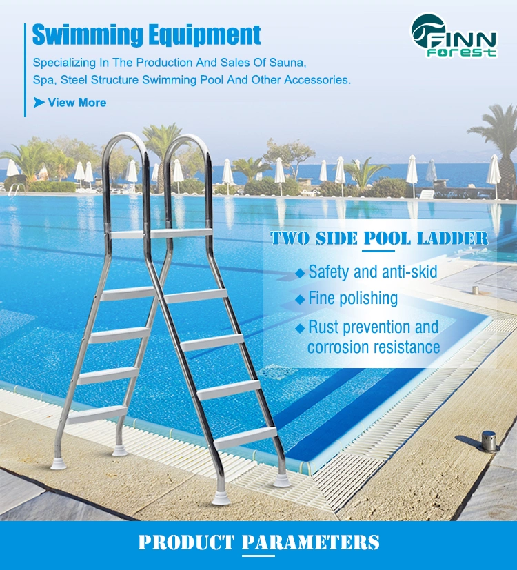 Inflatable Swimming Pools Stainless Steel Double Sided Anti-Slip Ladders